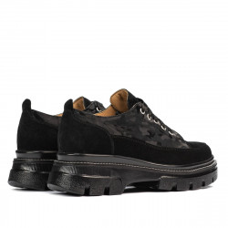 Chaussures décontractées femme 6043 noir velours combiné