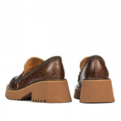 Chaussures casual femme 6041 croco marron combiné