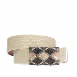 Ceinture unisexe 05ld vernis beige