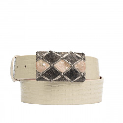 Ceinture unisexe 05ld vernis beige
