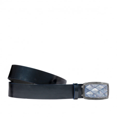 Ceinture unisexe 07ld vernis bleu