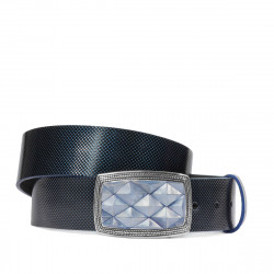 Ceinture unisexe 07ld vernis bleu