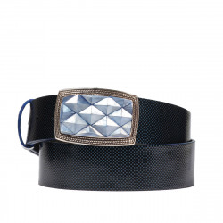 Ceinture unisexe 07ld vernis bleu