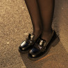 Chaussures décontractées femme 6041 croco noir combiné