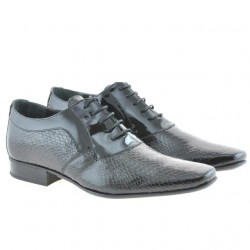 Chaussures élégantes homme 798 croco vernis noir