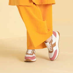 Baskets femme 6030 rose+blanc