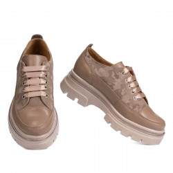 Chaussures décontractées femme 6043 cappuccino combiné