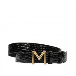 Ceinture femme 13m croco noir brillant