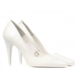 Chaussures élégantes femme 1246 vernis blanc