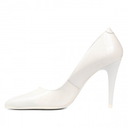 Chaussures élégantes femme 1246 vernis blanc