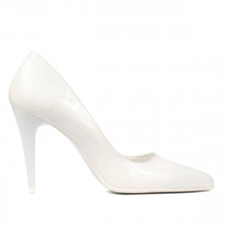 Chaussures élégantes femme 1246 vernis blanc