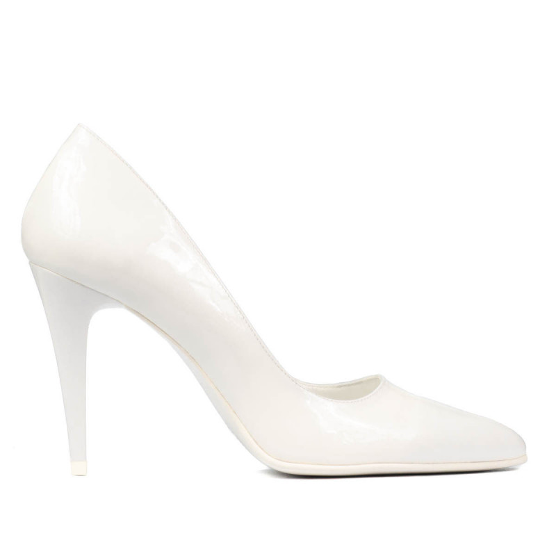 Chaussures élégantes femme 1246 vernis blanc