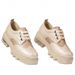 Chaussures décontractées femme 6047 beige combiné