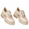 Chaussures décontractées femme 6047 beige combiné