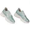 Baskets femme 6046 turquoise nacré