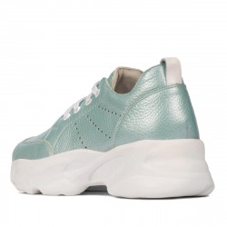 Baskets femme 6046 turquoise nacré