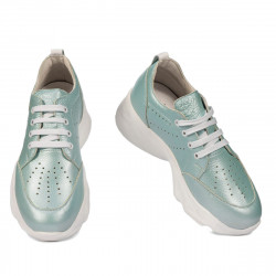 Baskets femme 6046 turquoise nacré