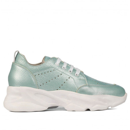 Baskets femme 6046 turquoise nacré