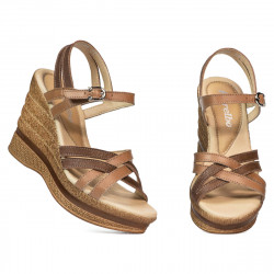 Sandales femme 5086 camel combiné
