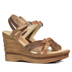 Sandales femme 5086 camel combiné