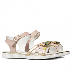 Sandales enfants 539 vernis nude combiné