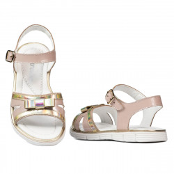 Sandales enfants 539 vernis nude combiné