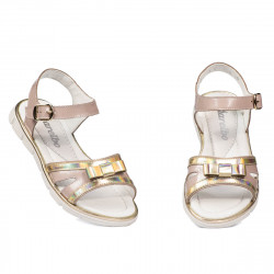 Sandales enfants 539 vernis nude combiné