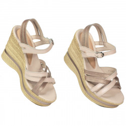 Sandales femme 5086 beige nacré combiné