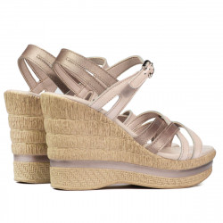 Sandales femme 5086 beige nacré combiné