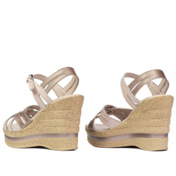 Sandales femme 5086 beige nacré combiné