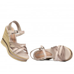 Sandales femme 5086 beige nacré combiné
