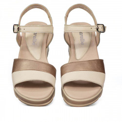 Sandales femme 5087 beige combiné