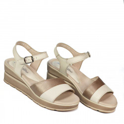 Sandales femme 5087 beige combiné