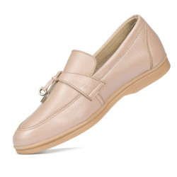 Mocassins femme 6054 poudre nacré