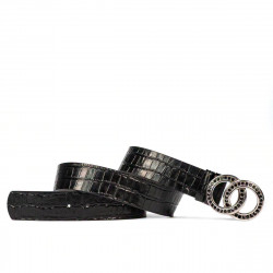 Ceinture femme 10ld croco noir