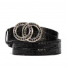 Ceinture femme 10ld croco noir