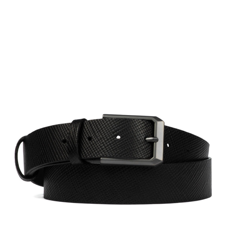 Ceinture homme 15b noir pressé