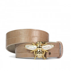 Ceinture femme 01ld croco beige