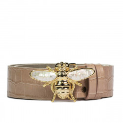 Ceinture femme 01ld croco beige