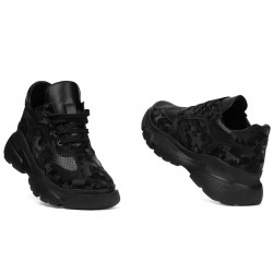 Baskets femme 6053 camouflage noir combiné