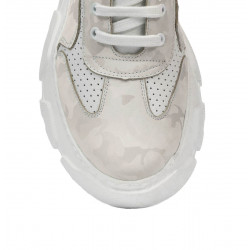 Baskets femme 6053 beige camouflage combiné