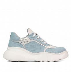 Baskets femme 6053 bleu camouflage combiné