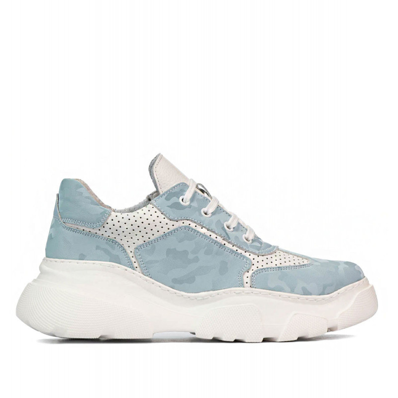 Baskets femme 6053 bleu camouflage combiné