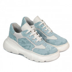 Baskets femme 6053 bleu camouflage combiné