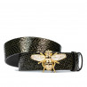 Ceinture femme 01ld croco laqué vert