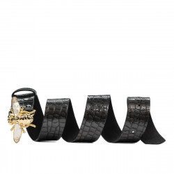 Ceinture femme 01ld croco verni anthracite
