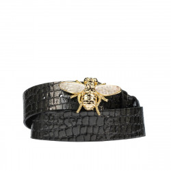 Ceinture femme 01ld croco verni anthracite