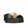 Ceinture femme 01ld croco verni anthracite