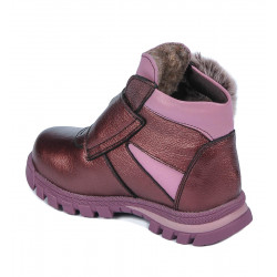 Bottes enfants petits 104c bordeaux nacré combiné
