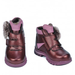 Bottes enfants petits 104c bordeaux nacré combiné